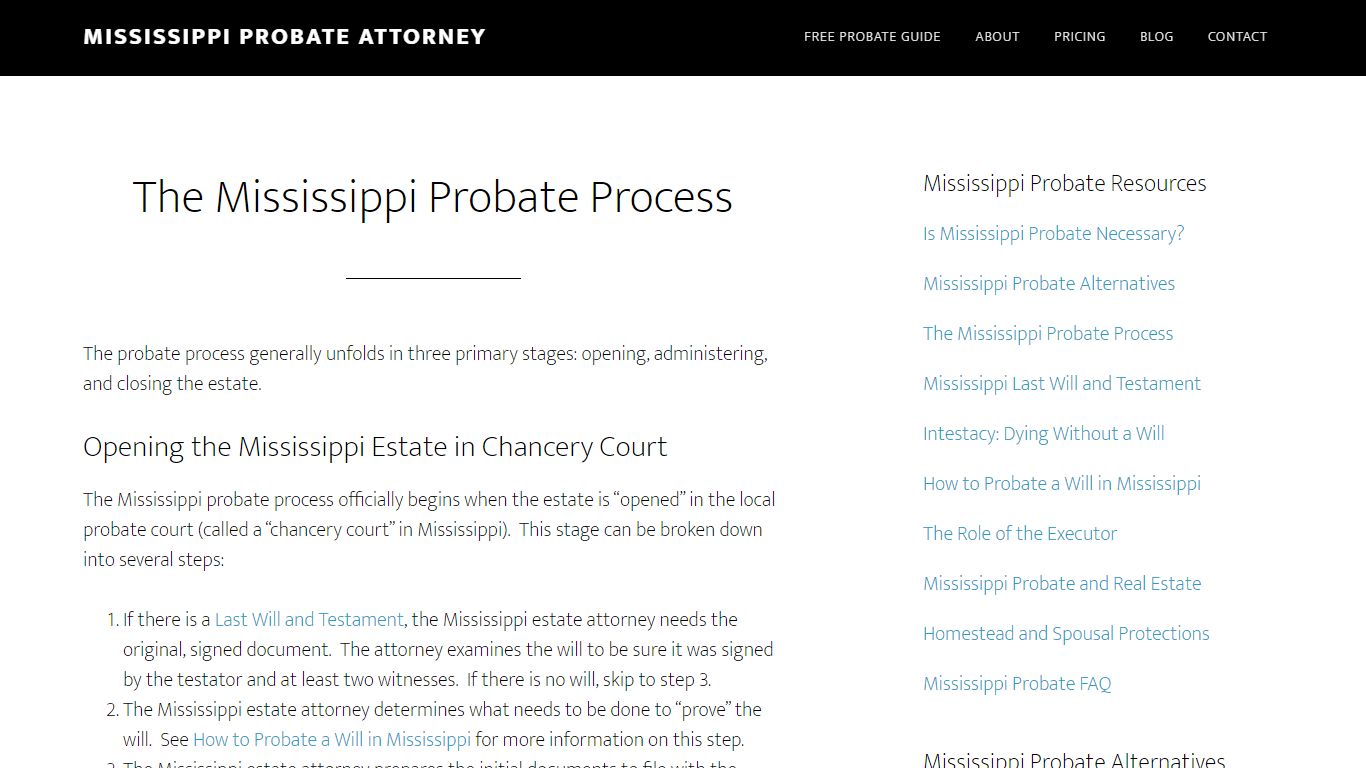 Mississippi Probate Process | Mississippi Probate Attorney